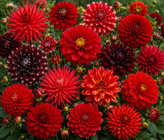 10 Dahlia Mix - Crimson Dahlia Collectie